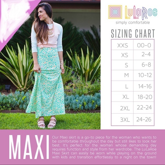 Vibrant Maxi Skirt Retro Flowy LuLaRoe Stretch - Picture 8 of 8